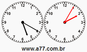 Relógios Analógicos Para Cálculo de Horas a Menos