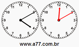 Cálculo de Horas a Menos em Relógios de Ponteiros