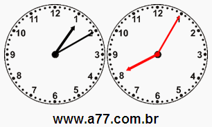 Relógios Analógicos Para Cálculo de Horas a Menos
