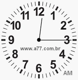 Relógio 0h15min