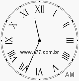 Relógio Com Números Romanos11h34min