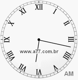 Relógio em Romanos 6h17min