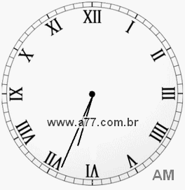 Relógio em Romanos 6h34min
