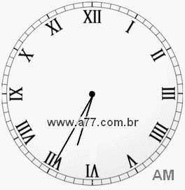 Relógio em Romanos 6h35min