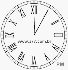 Relógio em Romanos 12h5min