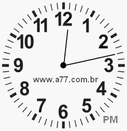 Relógio 12h13min