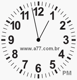 Relógio 12h58min
