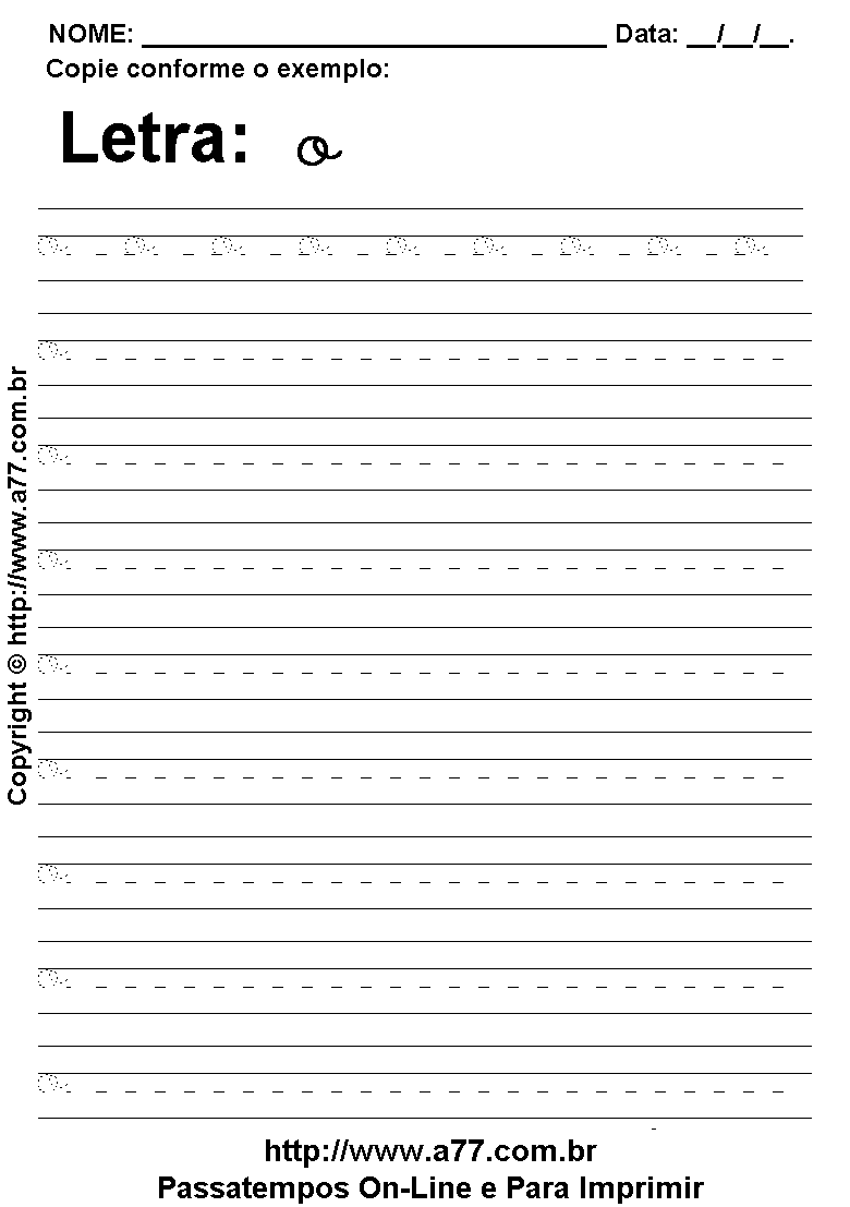 Exercício Pontilhado com a Letra O para Imprimir