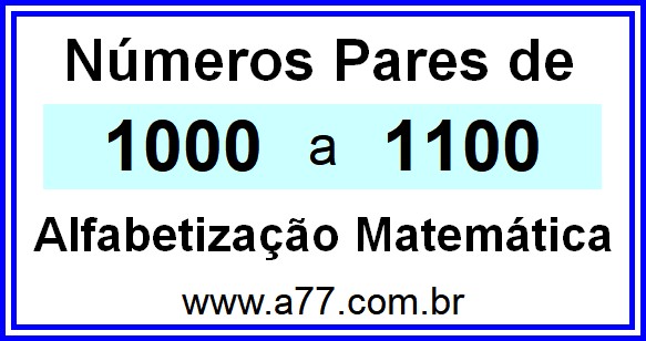 Copiar Números Pares de 1000 a 1100