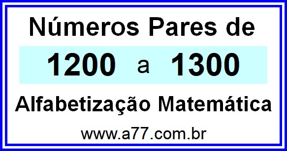 Copiar Números Pares de 1200 a 1300