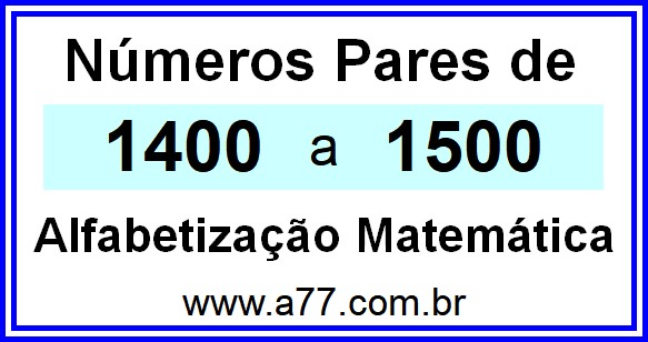 Copiar Números Pares de 1400 a 1500