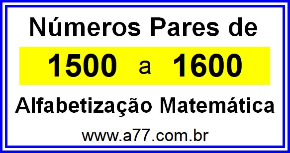 Copiar Números Pares de 1500 a 1600