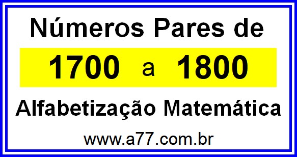 Copiar Números Pares de 1700 a 1800