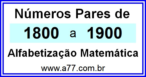 Copiar Números Pares de 1800 a 1900