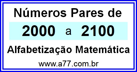 Copiar Números Pares de 2000 a 2100