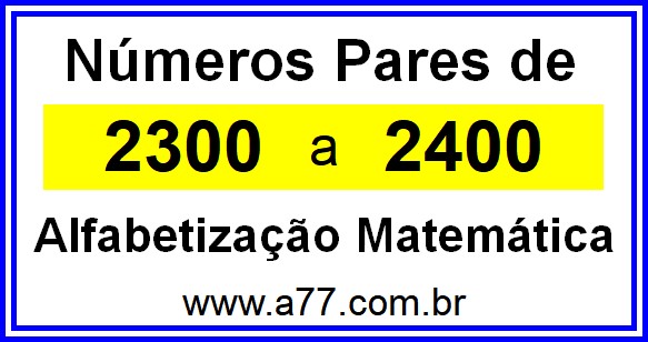 Copiar Números Pares de 2300 a 2400
