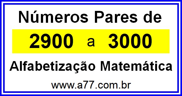 Copiar Números Pares de 2900 a 3000