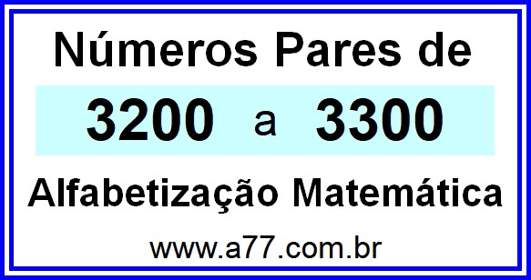 Copiar Números Pares de 3200 a 3300