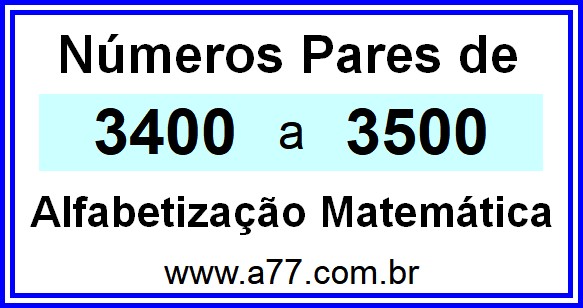 Copiar Números Pares de 3400 a 3500