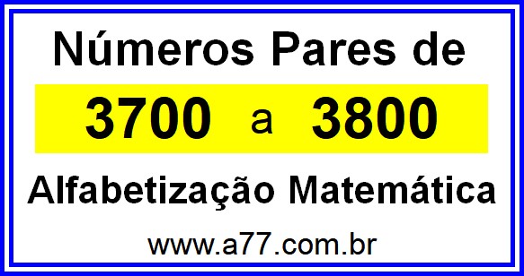 Copiar Números Pares de 3700 a 3800