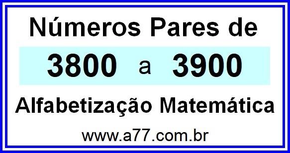 Copiar Números Pares de 3800 a 3900