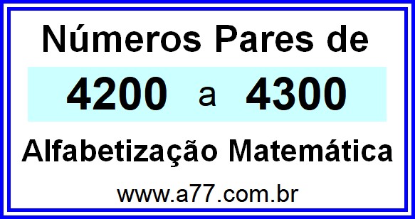 Copiar Números Pares de 4200 a 4300