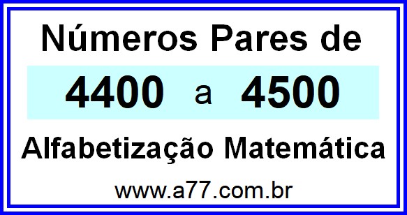 Copiar Números Pares de 4400 a 4500