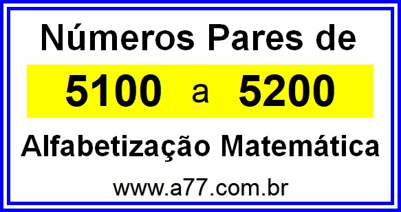 Copiar Números Pares de 5100 a 5200