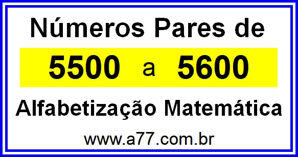 Copiar Números Pares de 5500 a 5600