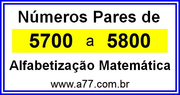 Copiar Números Pares de 5700 a 5800