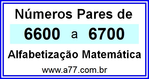 Copiar Números Pares de 6600 a 6700