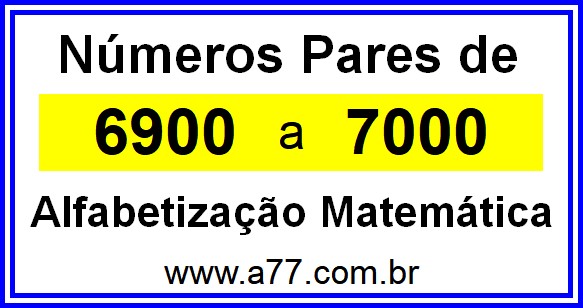Copiar Números Pares de 6900 a 7000