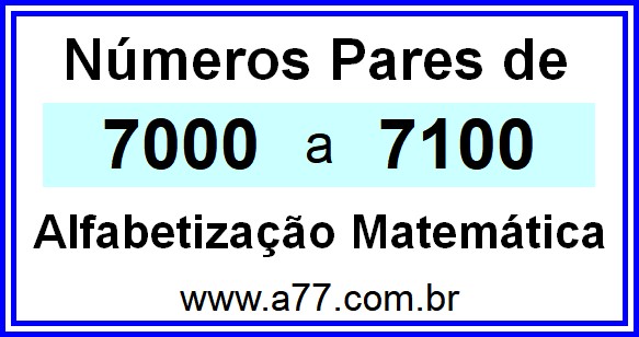Copiar Números Pares de 7000 a 7100