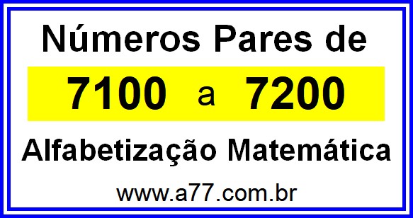 Copiar Números Pares de 7100 a 7200