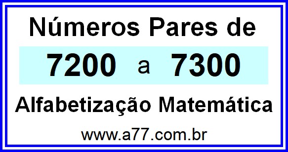 Copiar Números Pares de 7200 a 7300