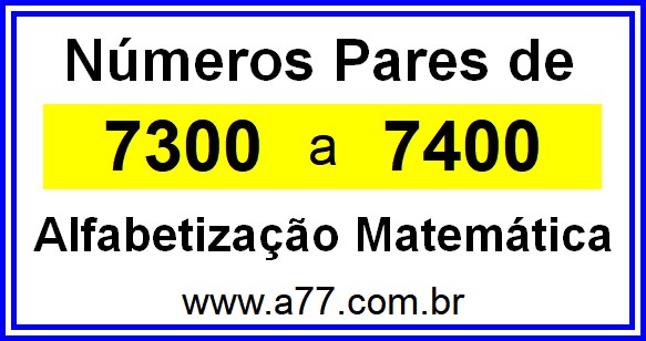Copiar Números Pares de 7300 a 7400