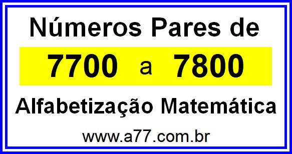 Copiar Números Pares de 7700 a 7800