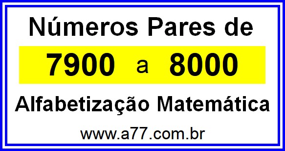 Copiar Números Pares de 7900 a 8000