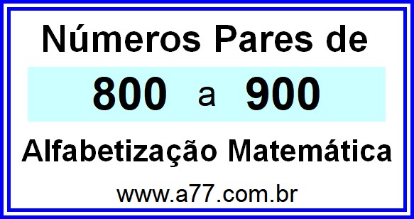 Copiar Números Pares de 800 a 900