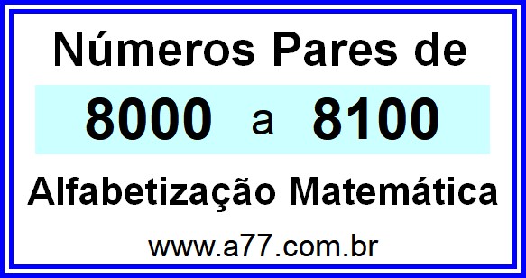 Copiar Números Pares de 8000 a 8100