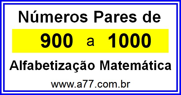 Copiar Números Pares de 900 a 1000