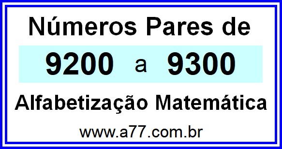 Copiar Números Pares de 9200 a 9300