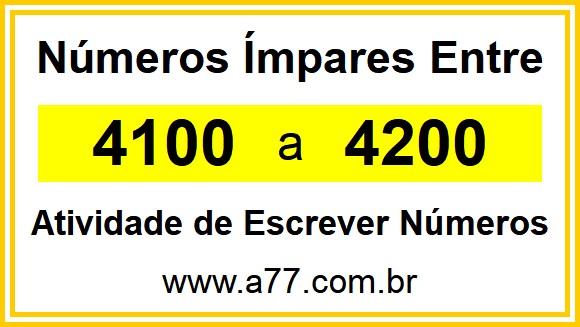 Lista de Números Ímpares Entre 4100 e 4200