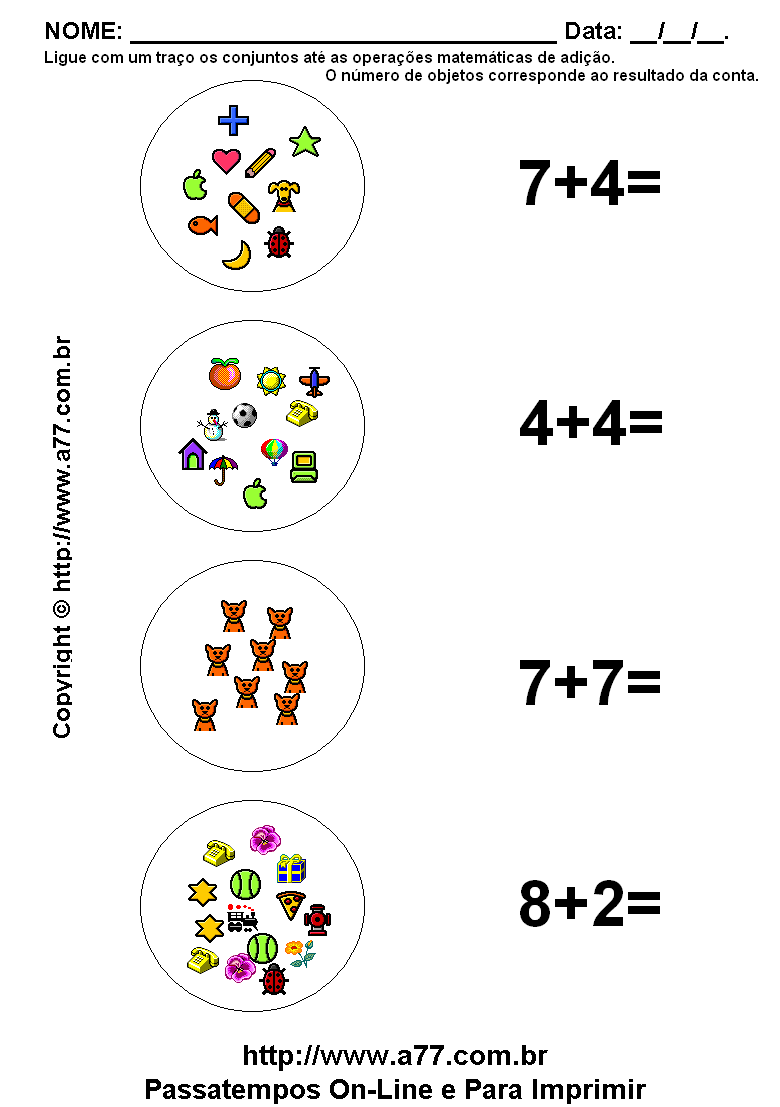 Atividades de Alfabetização, Matemática, Passatempos, Palavras