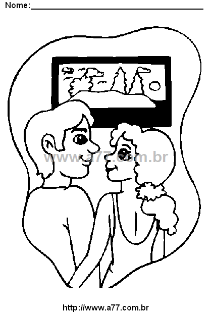 Desenho Para Colorir Amor, Casamento