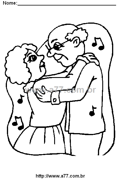 Desenho Para Colorir Romance, Amor, Casamento