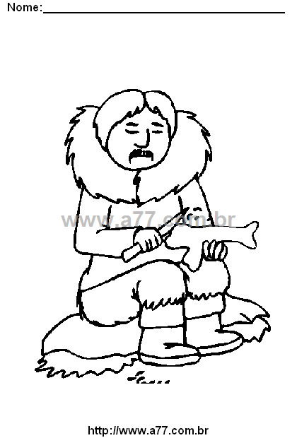 Desenho Para Colorir Tribo Esquimó