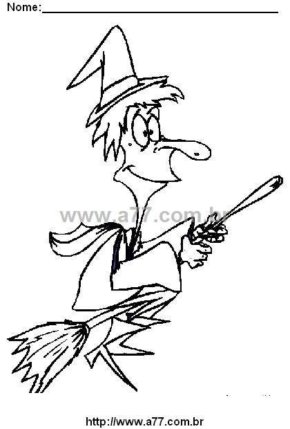 Desenho Para Colorir Dia das Bruxas