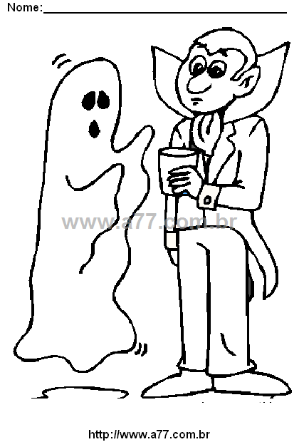 Desenho Para Colorir Dia das Bruxas