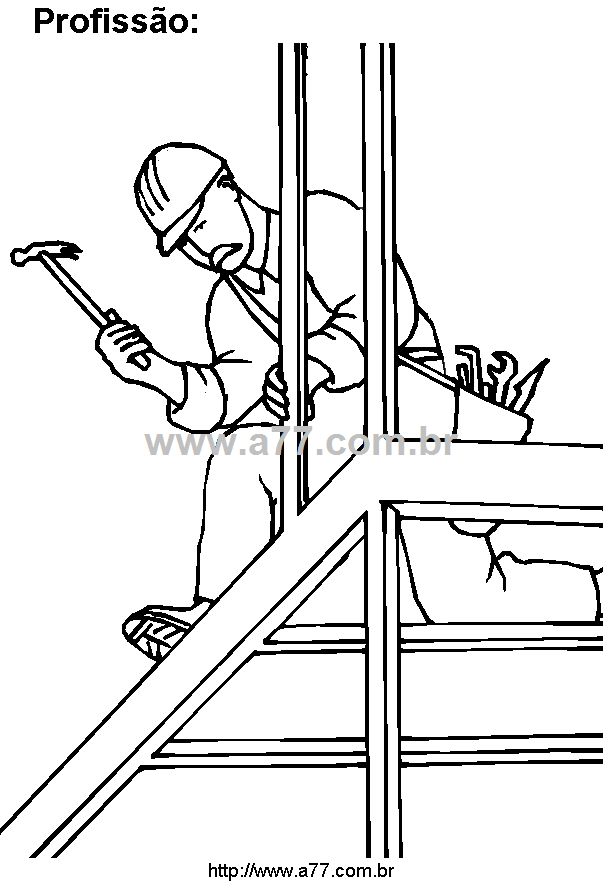 Desenho Para Colorir Trabalhando
